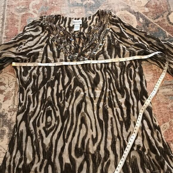 Chico’s silk blend blouse 0 small - Picture 4 of 6